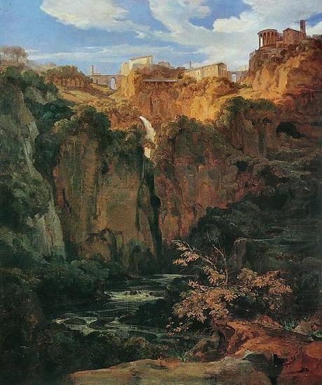 Ernst Fries Tivoli, les cascades et le temple de Vesta china oil painting image